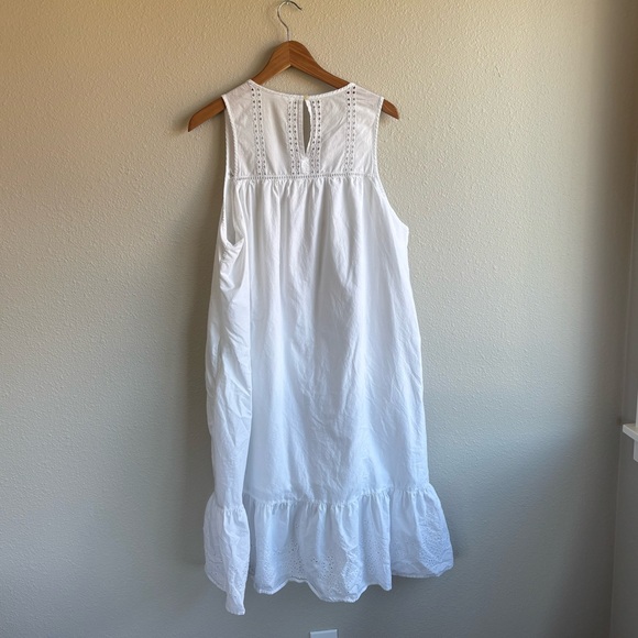 Cotton White Sleeveless Dress Size XL - Picture 6 of 8